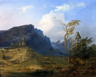 山の風景。